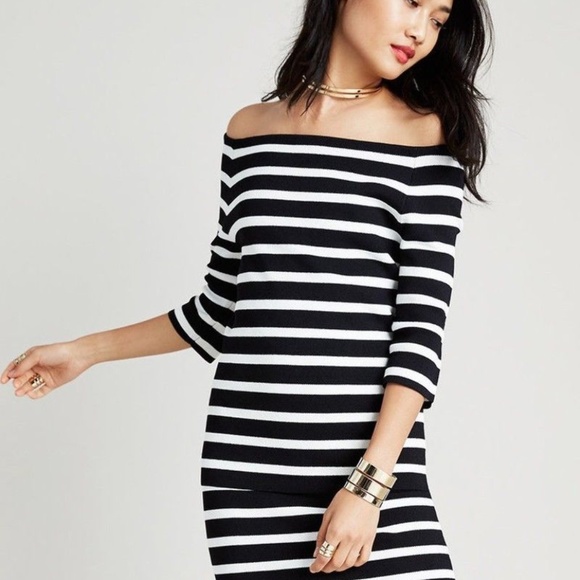 RACHEL Rachel Roy Tops - (Rachel Rachel Roy) Striped Off The Shoulder Top